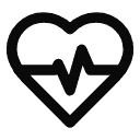 Heartbeat icon: mountain first aid